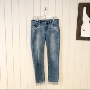 Jennifer Lopez Relax Skinny Pearl Embellished Jeans
